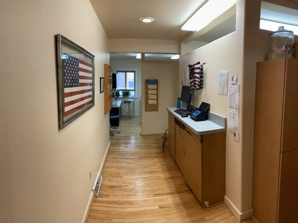 view of framed american flag